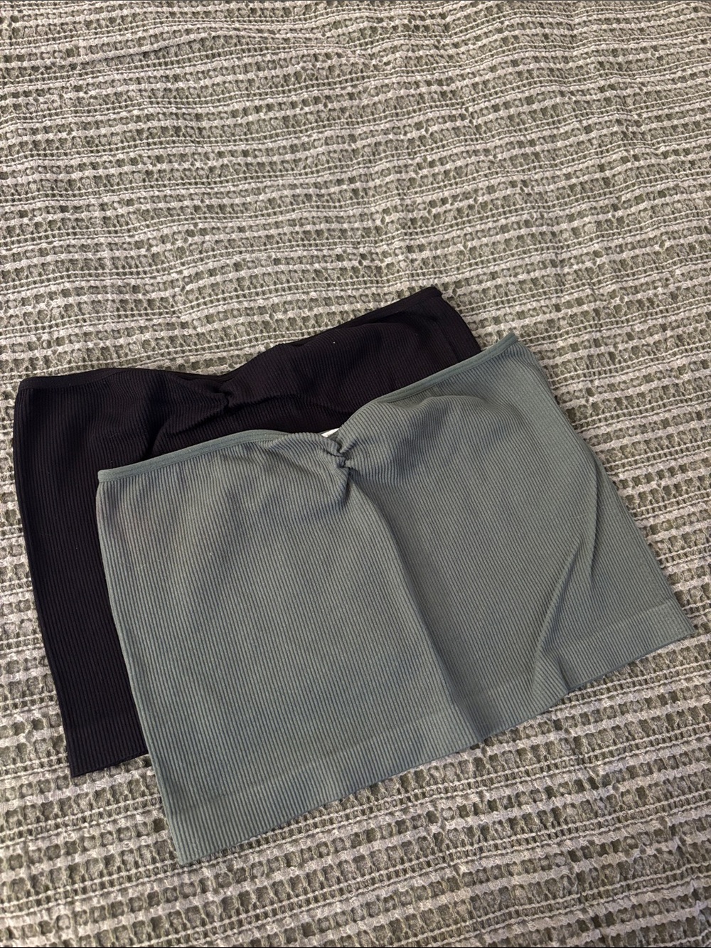 Ribbed Mini Tube Tops— Black and Sage